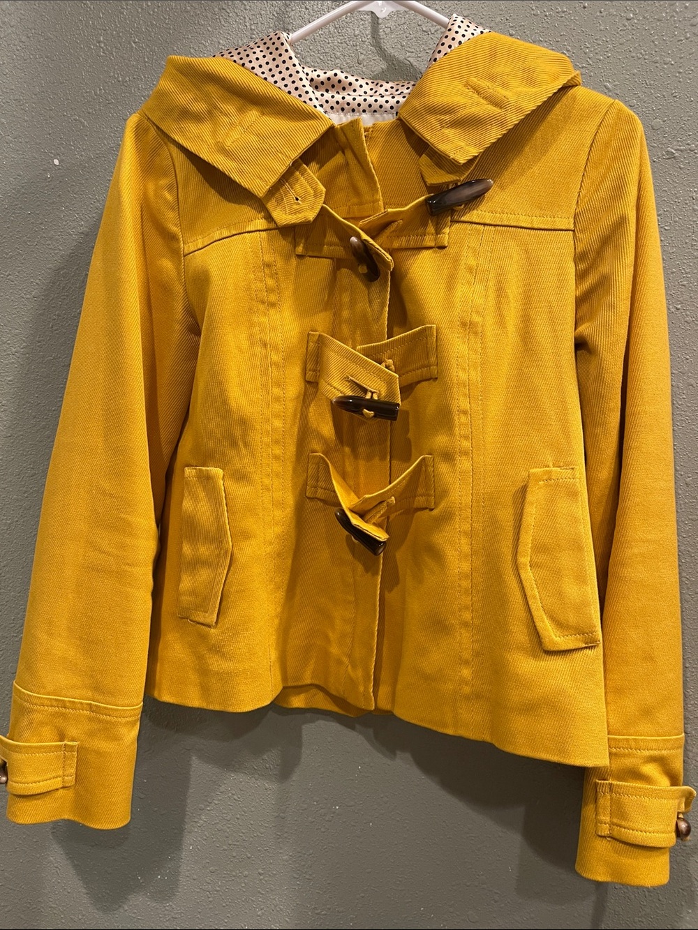 Banana Republic Yellow Toggle Hooded Blazer